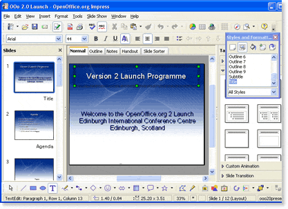 OpenOffice Impress Screenshot