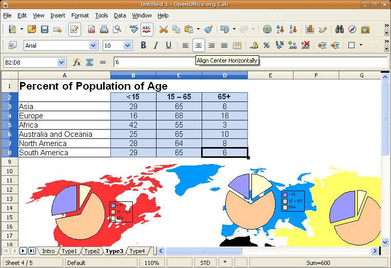 OpenOffice Calc Screenshot