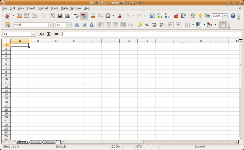OpenOffice Calc Screenshot