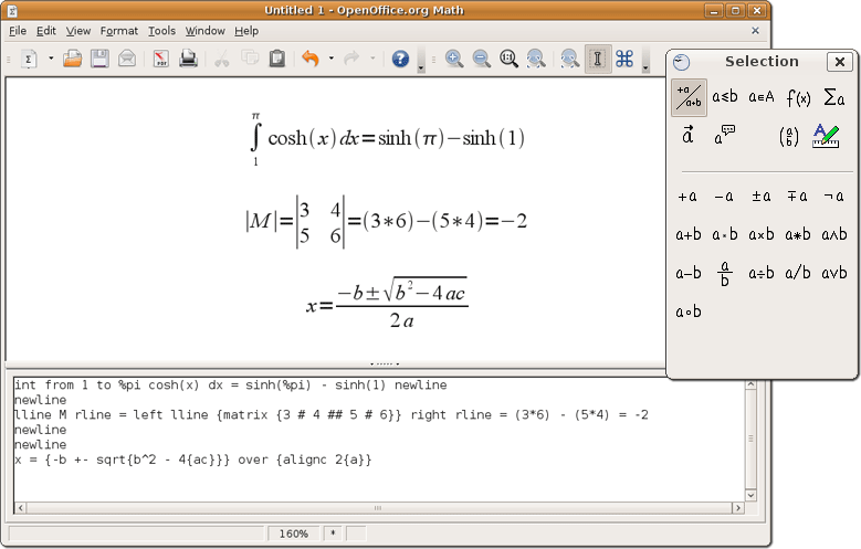 OpenOffice Math Screenshot