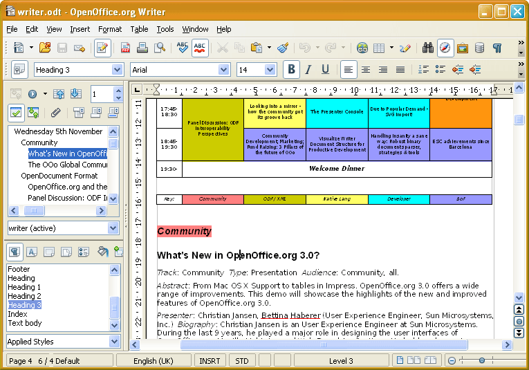 OpenOffice Writer Screenshot
